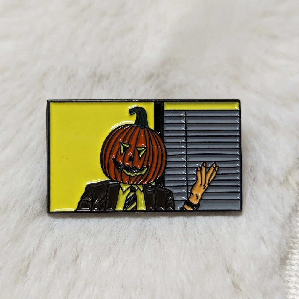Dwight Schrute The Office Pumpkin Head Enamel Pin
